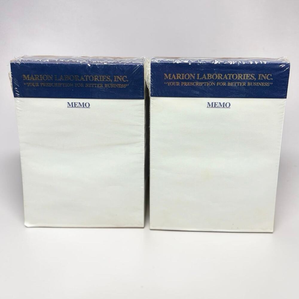 Vintage Marion Laboratories Memo Pads NOS Sealed Pharmaceutical Advertising (2)